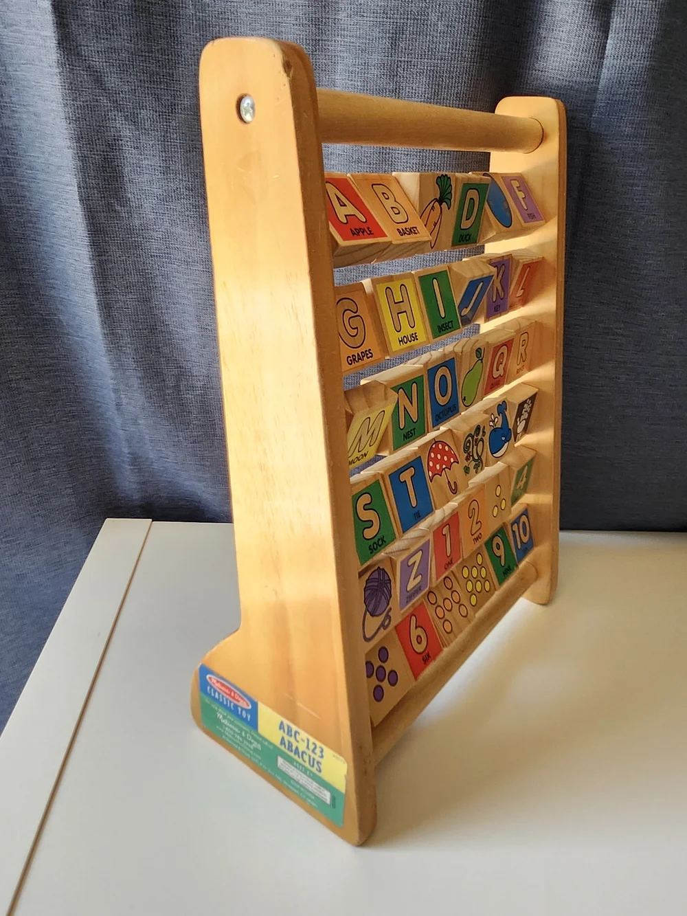 Melissa & Doug ABC - 123 Wooden Abacus Educational Learning Toy Alphabet Numbers